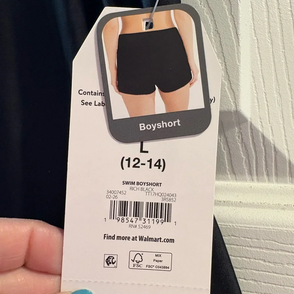 Black Boyshort swim NWT